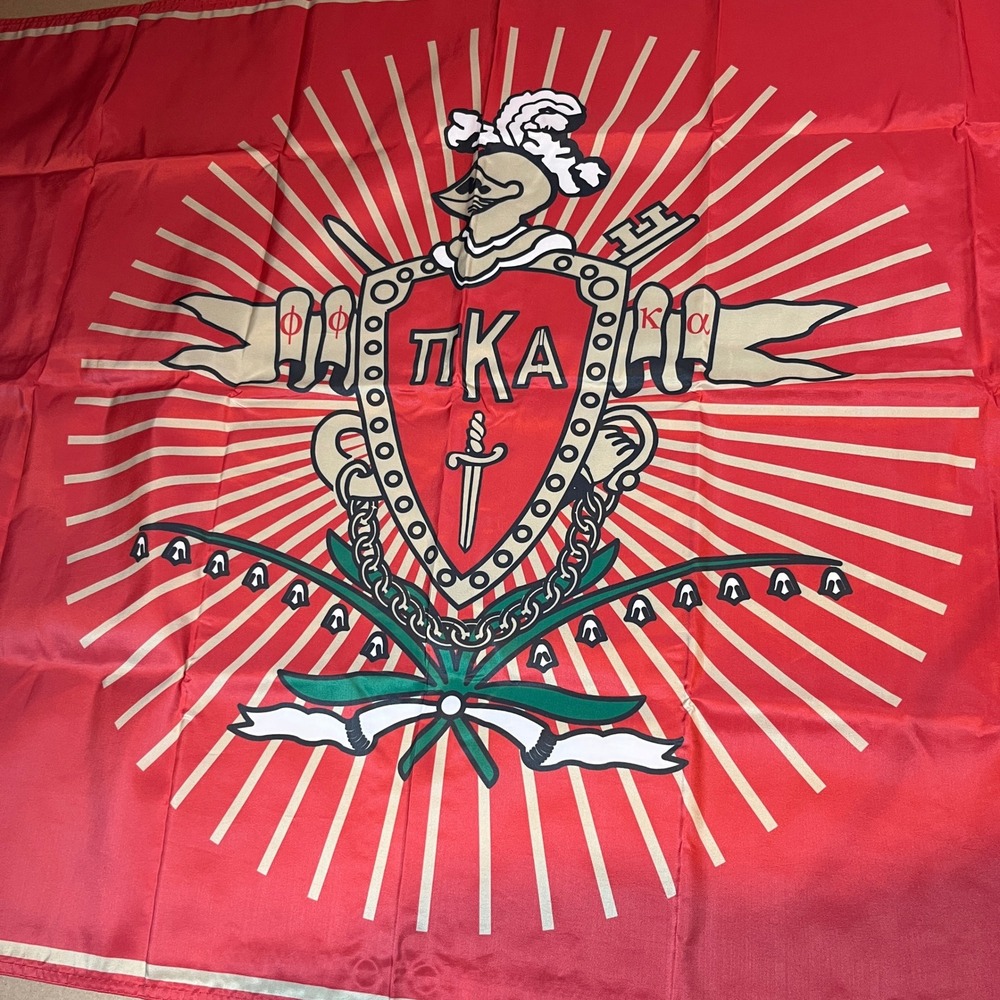 Pi Kappa Alpha Fraternity Flag 3x5 Red Gold Pikes Coat of Arms Greek Decor NEW